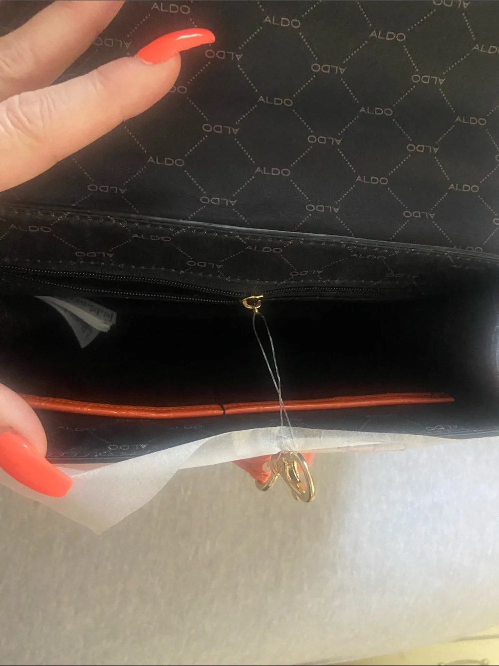 ALDO Yellow, Orange & Pink Top-Handle Satchel with Floral Scarf